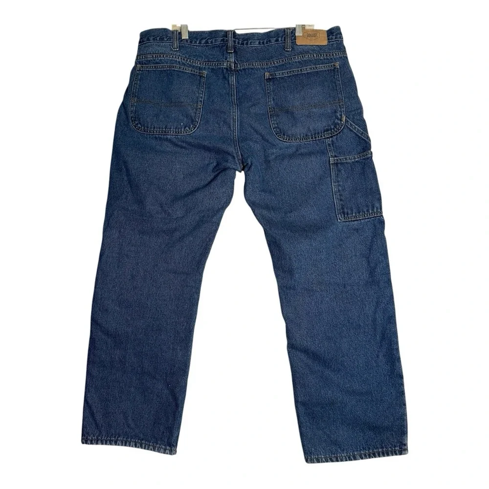 Berkley Jensen Flannel Lined Carpenter Jeans Cargo Pants Tool Pockets Mens 40x29